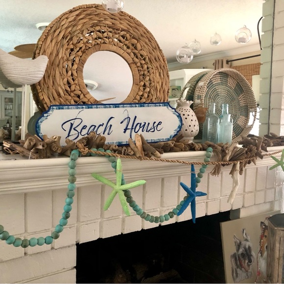 NWT! Blue & White Large Beach House Sign - Picture 2 of 4